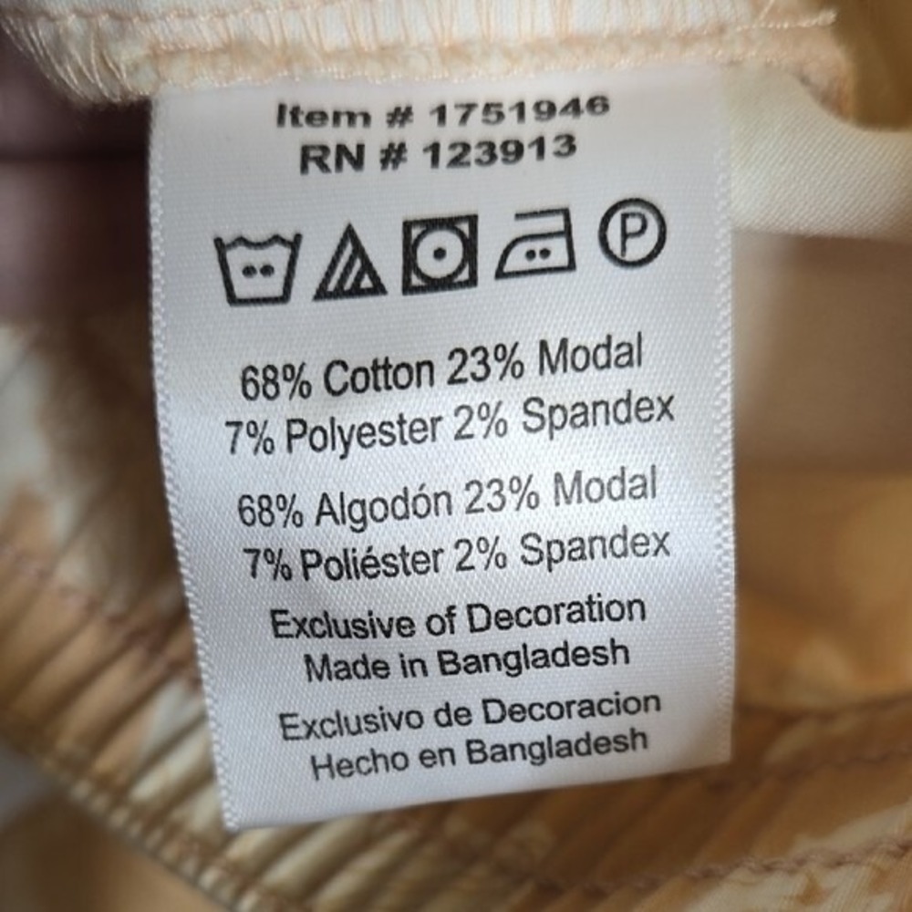 Jachs Girlfriend Stretch Satin Floral Chino Shorts, Summer, Tan White, XXL, New - Picture 6 of 6